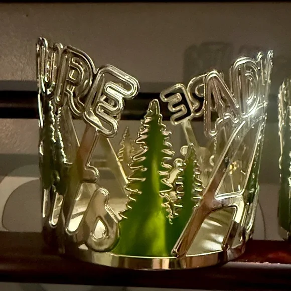 Bath & Body Works Silver “Adventure Awaits” 3 Wick Candle Holder - Picture 2 of 3